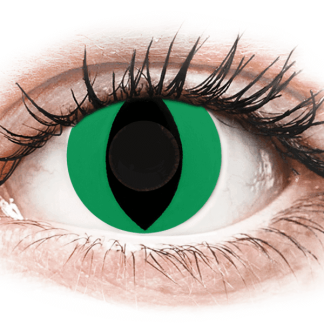 CRAZY LENS - Cat Eye Green - jednodniowe zerówki (2 лінзи)